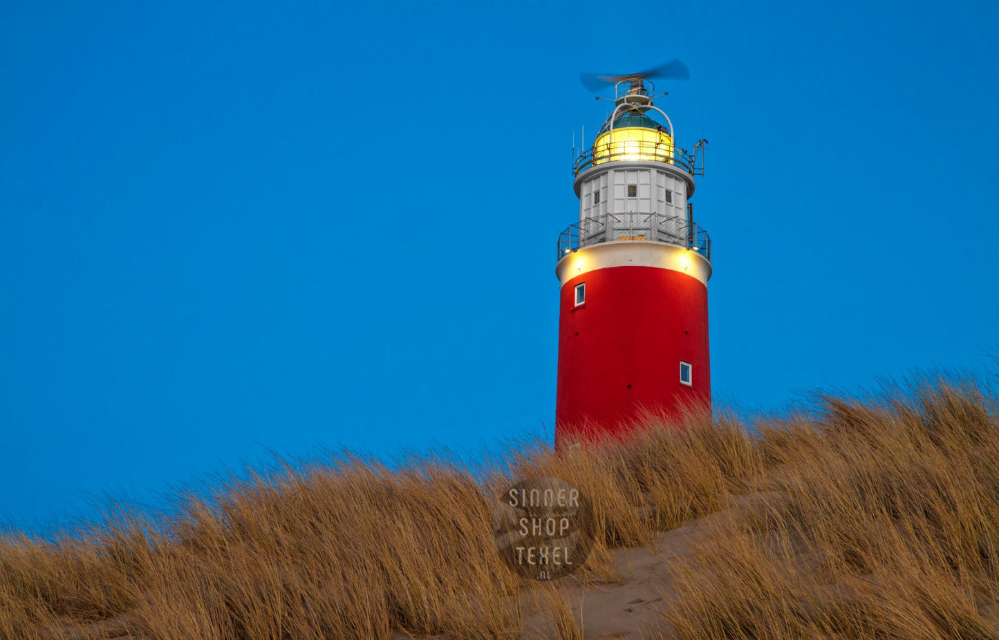 Tuinposter vuurtoren van Texel tijdens het blauwe uur, 120x80cm