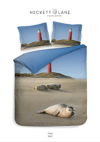 Luxe dekbedovertrekset 'Zeehond' van katoen-satijn