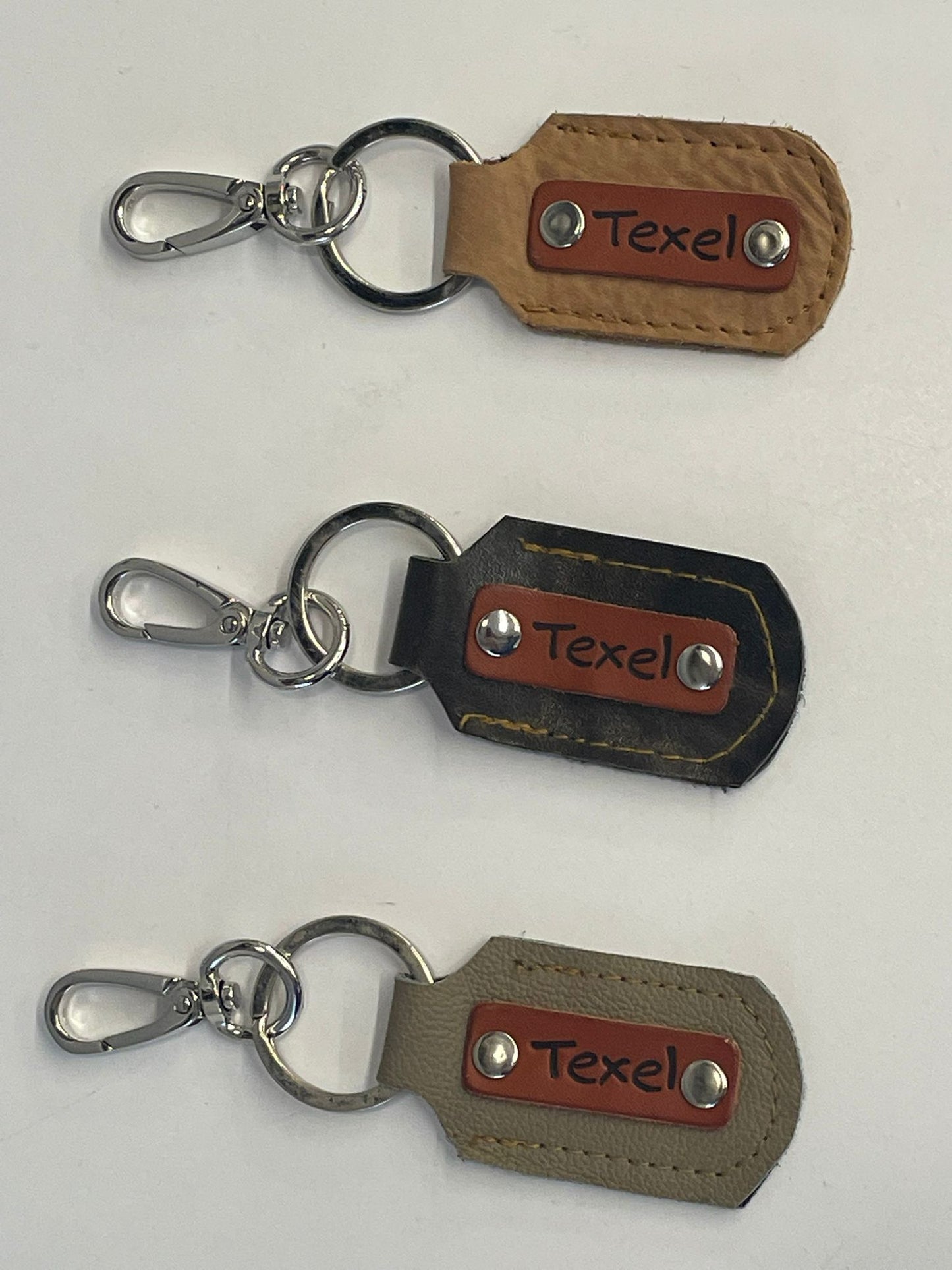 Sleutelhanger met leren label