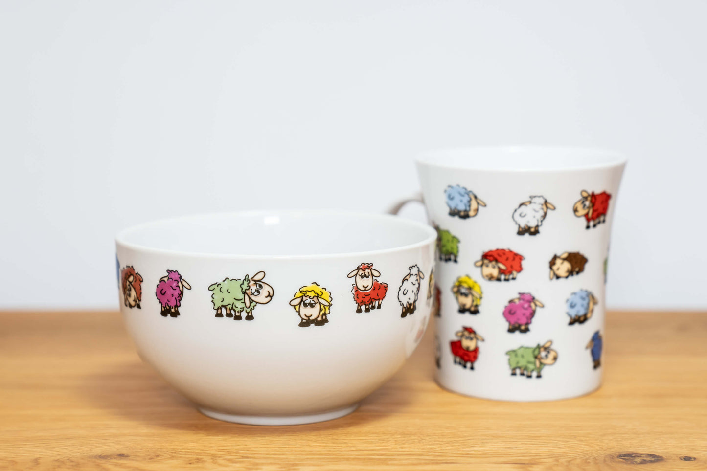 Schälchen und Tasse mit Texel Lämmchen