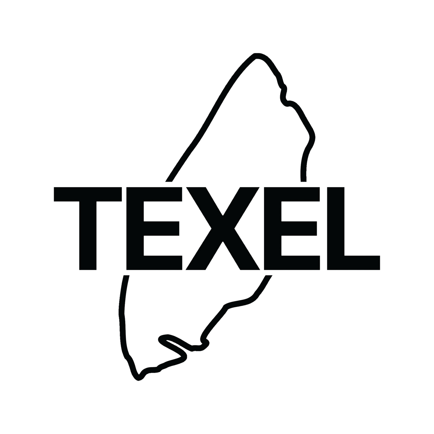 Texel Auto Sticker 8x8 cm Water- & UV-bestendig - Zwart