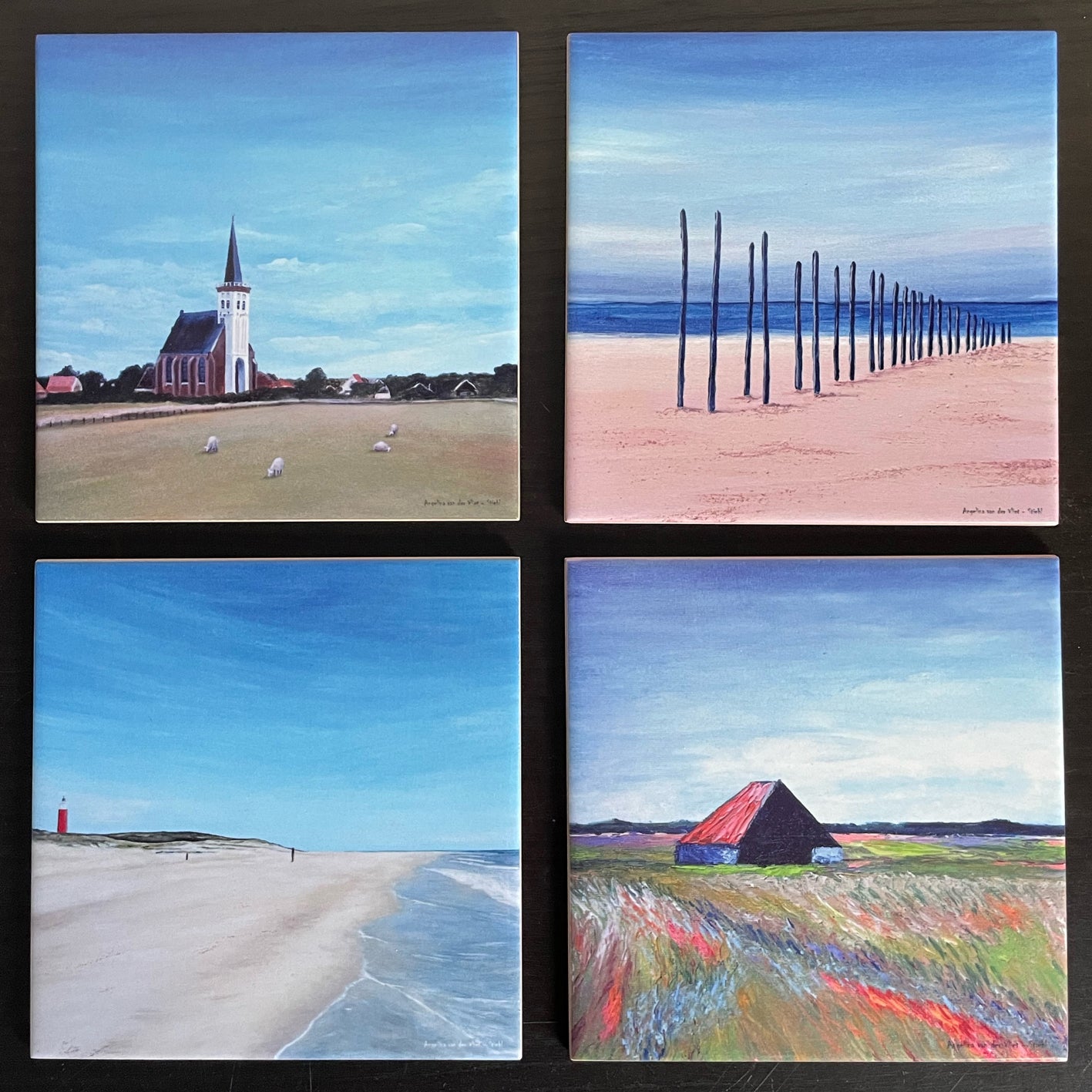 Tegeltjes van Texel - Kaap Noord met sneeuw