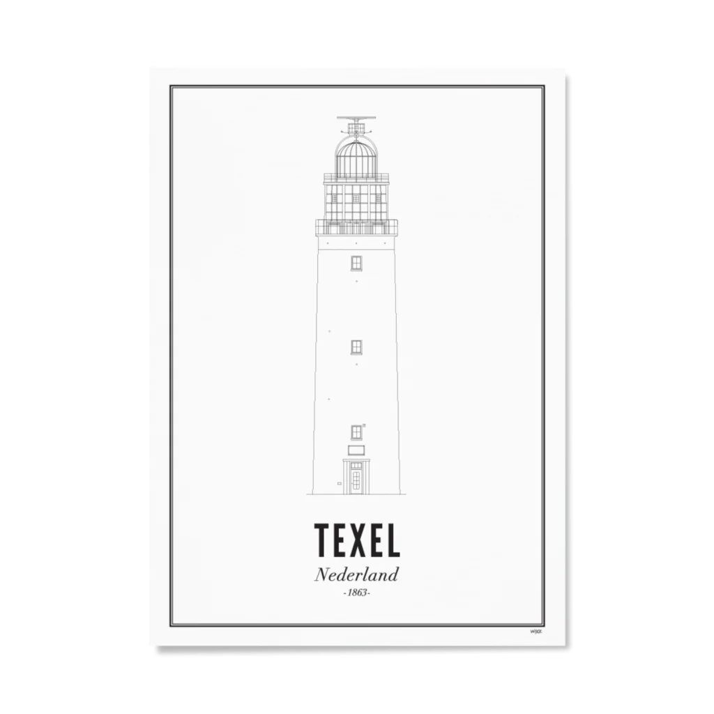 Texel Poster Vuurtoren A4 21 X 30 Cm Texelshop Texel Poster Vuurtoren A4 21 X 30 Cm Texelshop