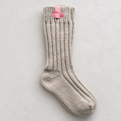 Skéépe beige wollen sokken | Middelhoog | Roze label