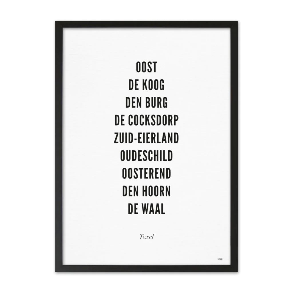 Texel poster' Typo' - A4, 21 x 30 cm