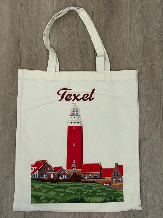Katoenen tas met de Texelse vuurtoren