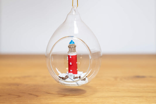 Vuurtoren Texel in een glazen kerstbal