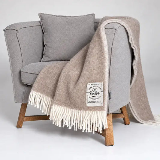 Skéépe wollen plaid beige