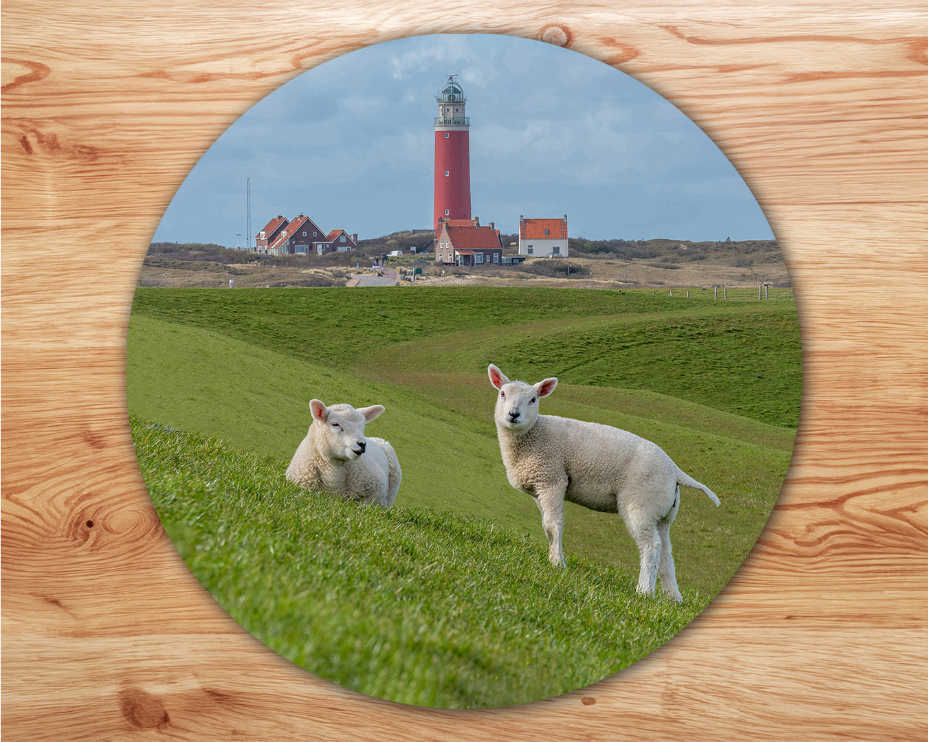 Set van 4 placemats - lammetjes - strand - slufter - vuurtoren