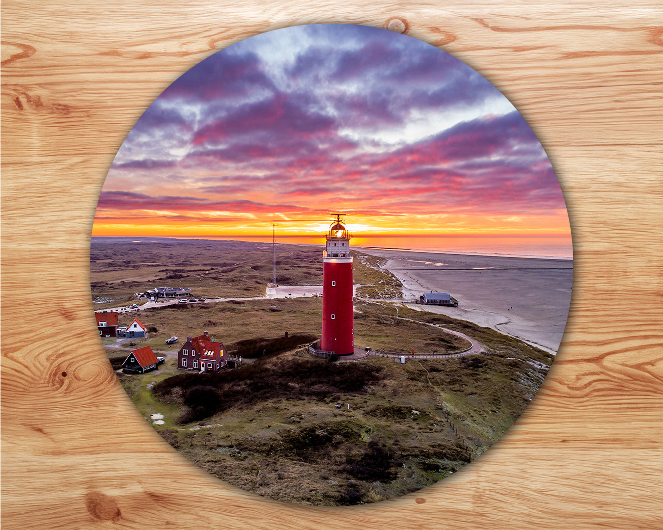 Set van 4 placemats - lammetjes - vuurtoren - strand - duinen