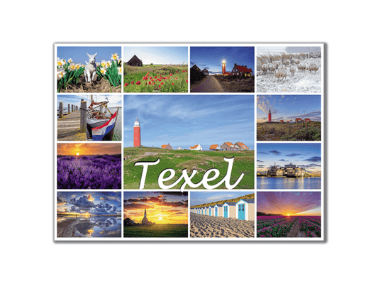 Koelkastmagneet met 13 foto's van Texel