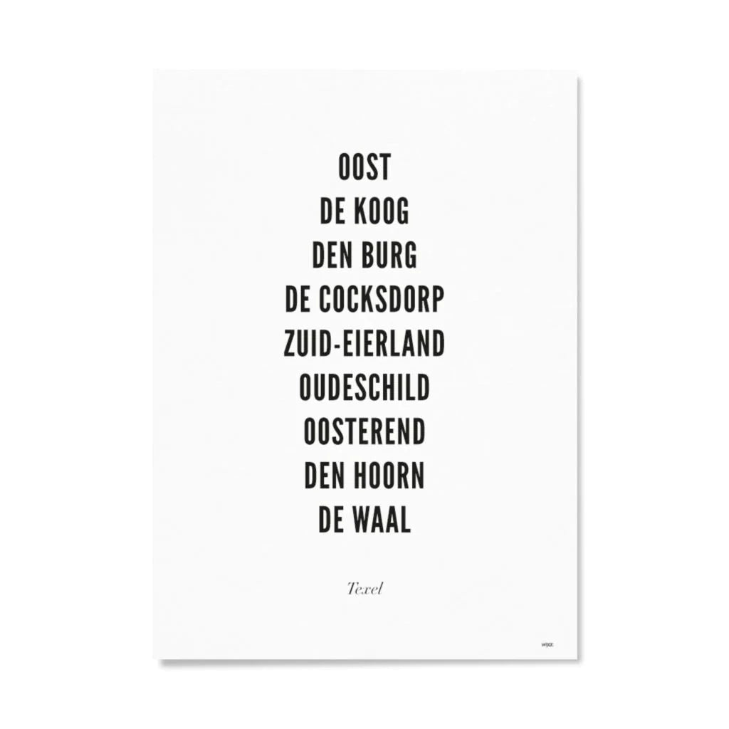 Texel poster' Typo' - A4, 21 x 30 cm