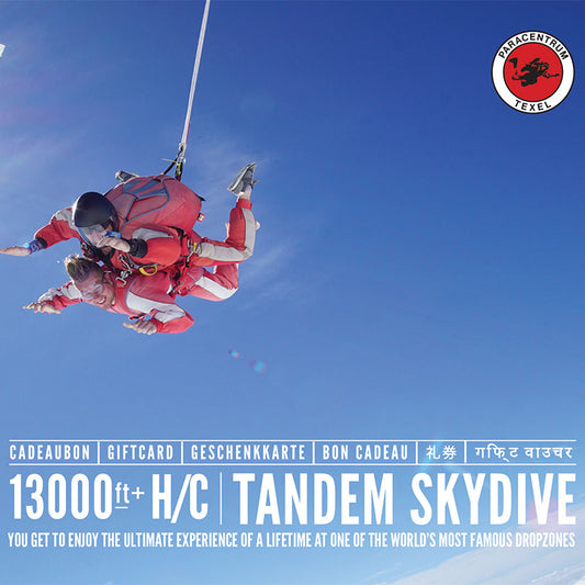 Gutschein für einen Tandemsprung 13.000 ft. mit Handkamera Bildern