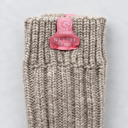 Skéépe beige wollen sokken | Middelhoog | Roze label