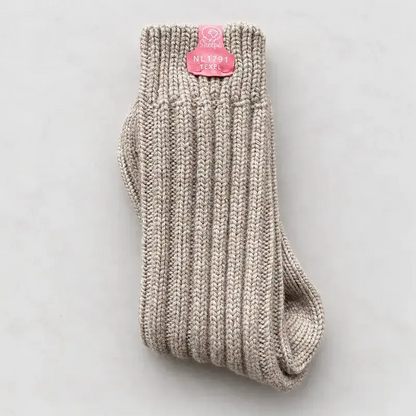 Skéépe beige wollen sokken | Middelhoog | Roze label